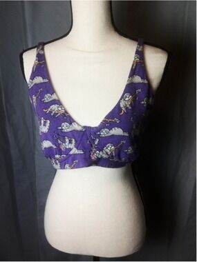 Women's MeUndies Purple Sloth Print Bralette XL
